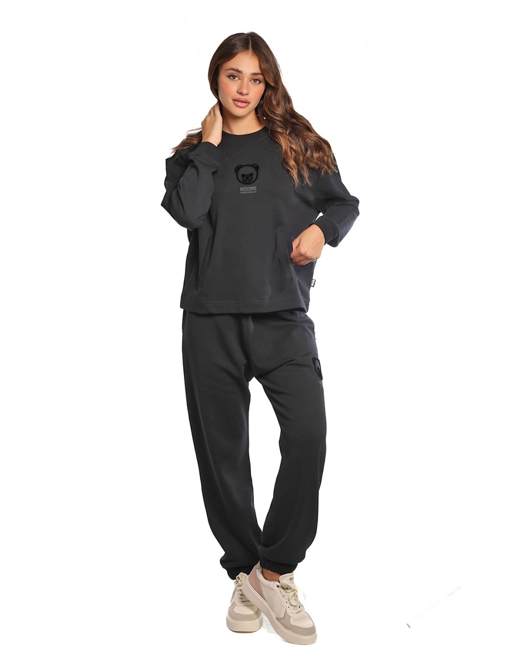 pantalone tuta moschino DONNA NERO 0555 - V6A6808 - 4418 vista completo frontale