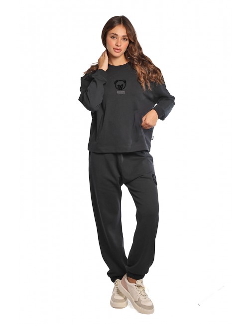 pantalone tuta moschino DONNA NERO 0555 - V6A6808 - 4418 vista completo frontale