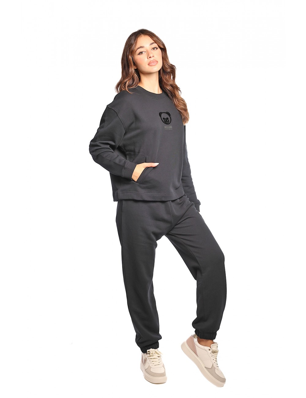 pantalone tuta moschino DONNA NERO 0555 - V6A6808 - 4418 vista completo laterale