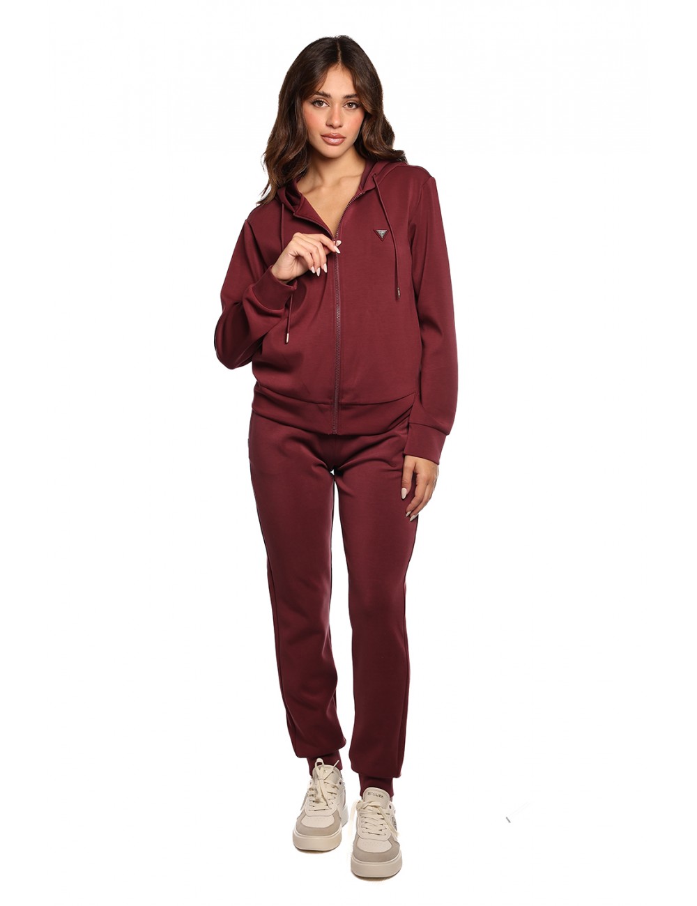 pantalone tuta guess DONNA BORDEAUX G4P2 - V4YB08KCAY2 vista frontale intera