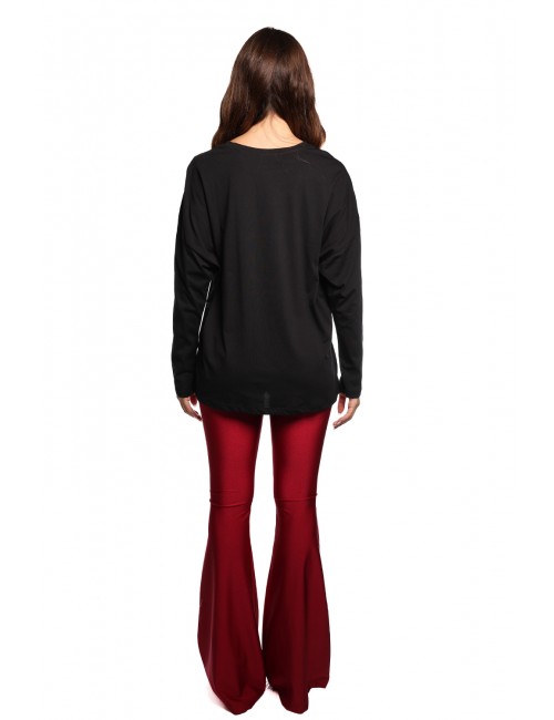 pantalone a zampa kostumn°1 DONNA BORDEAUX - KI2508 vista completo posteriore