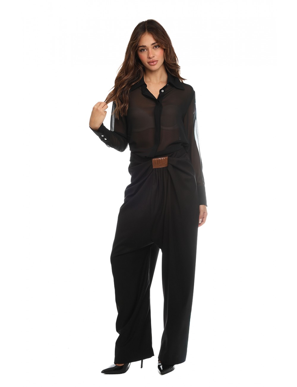 pantalone jijil DONNA 0002 NERO - JPI25PA378 vista completo frontale