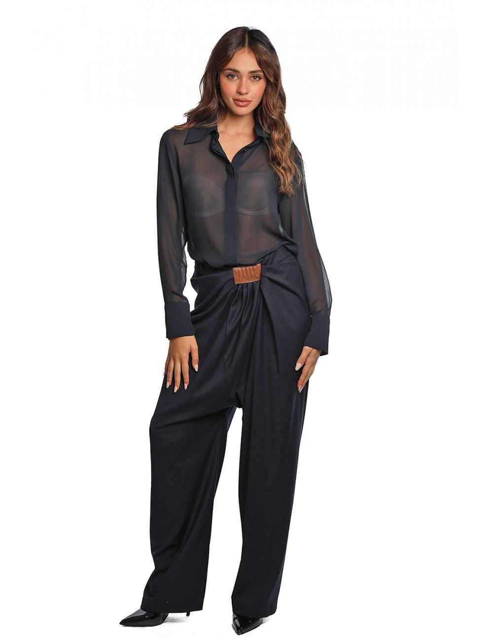 camicia jijil DONNA 0872 BLUE - JPI25CA346 vista completo frontale