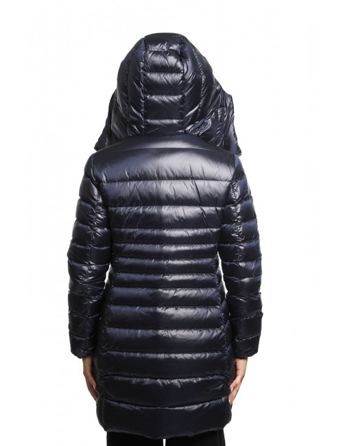 giubbino lungo reversibile ADD DONNA NERO E BLU C1527 BLACK+PACIFIC BLUE - 12AWHE33 vista posteriore blu