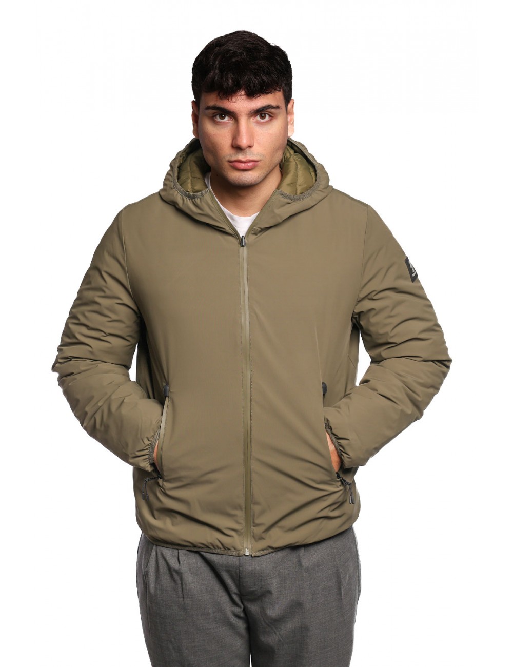 giubbino reversibile refrigue UOMO VERDE MILITARY - 2811O00151 - HULT vista frontale liscia