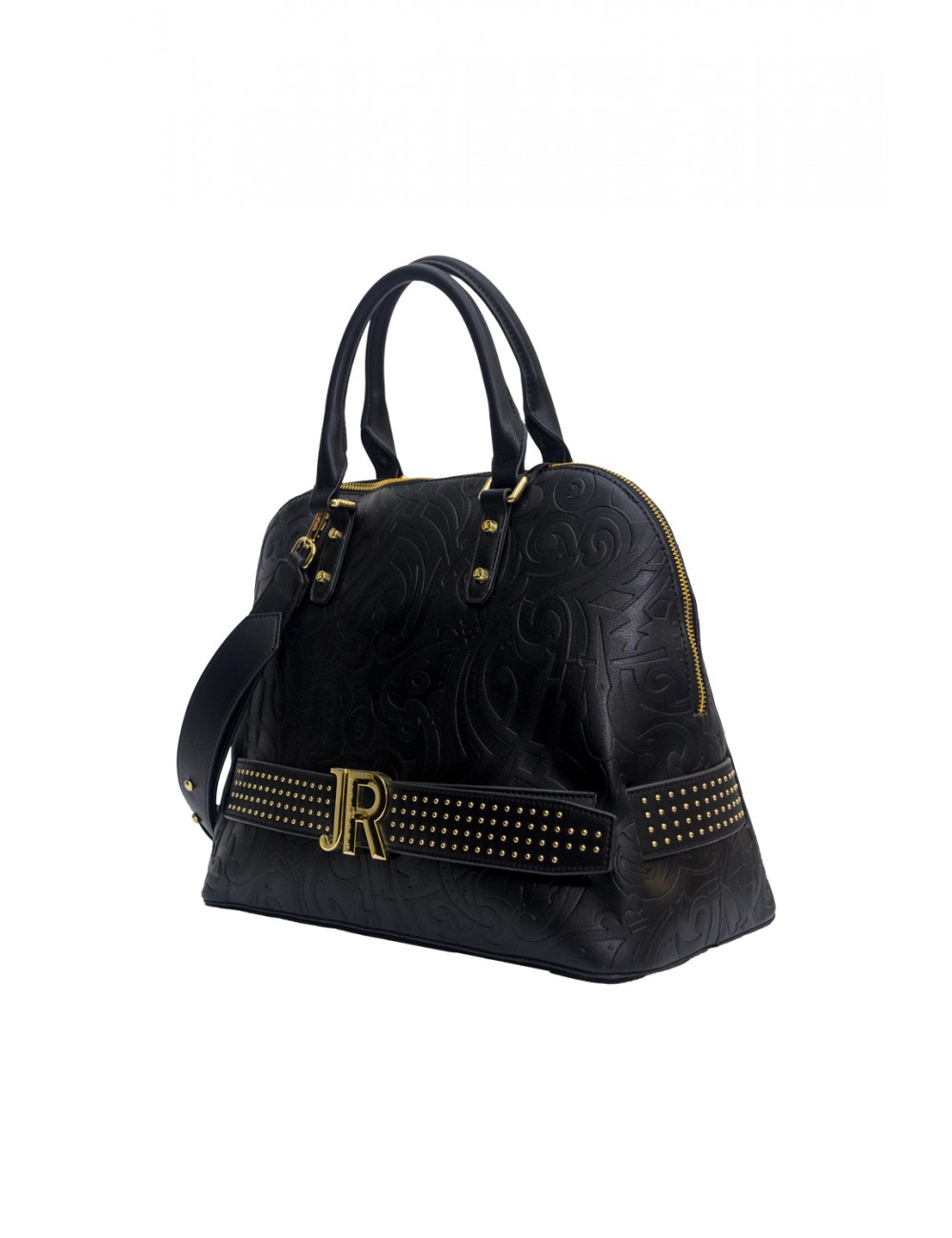 borsa john richmond DONNA BLACK E GOLD - RWA25188BO vista frontale