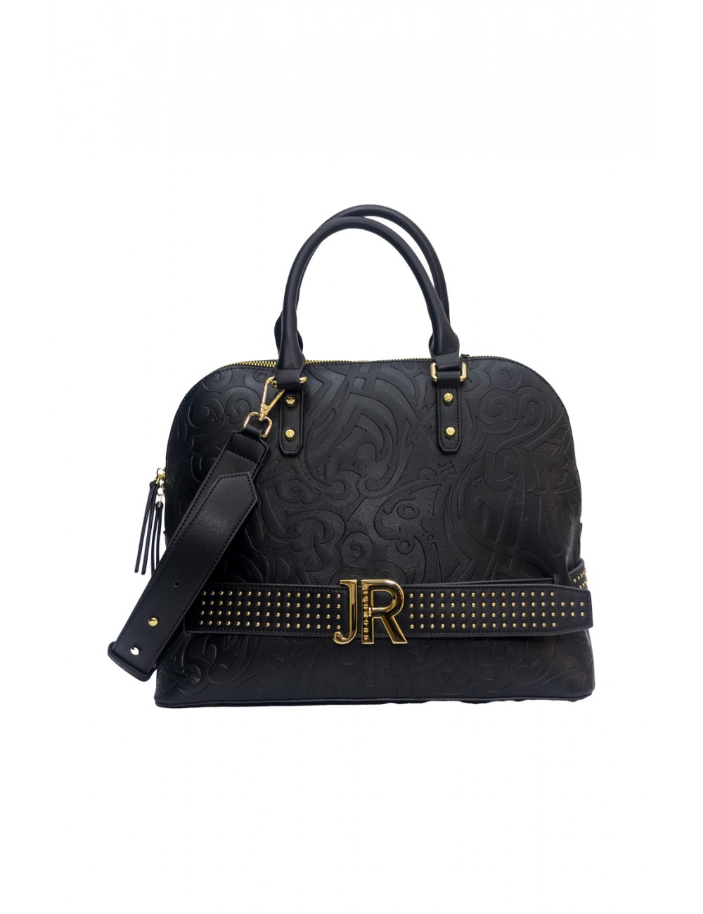 borsa john richmond DONNA BLACK E GOLD - RWA25188BO vista frontale