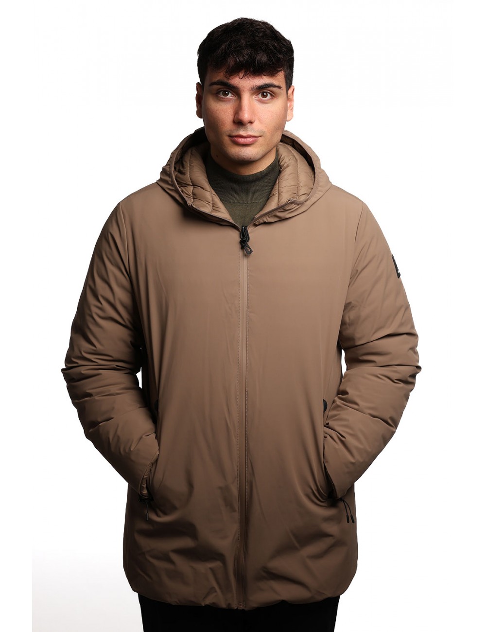 giubbino lungo reversibile refrigue UOMO  BEIGE TAUPE - 2811O00150 - FINN vista frontale liscia