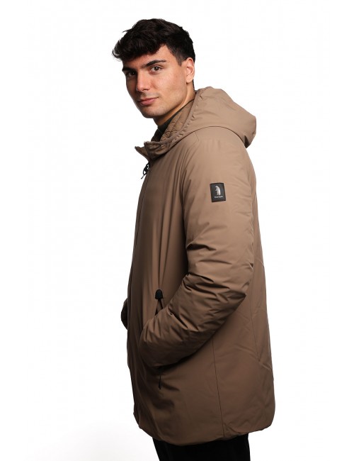 giubbino lungo reversibile refrigue UOMO  BEIGE TAUPE - 2811O00150 - FINN vista laterale liscia