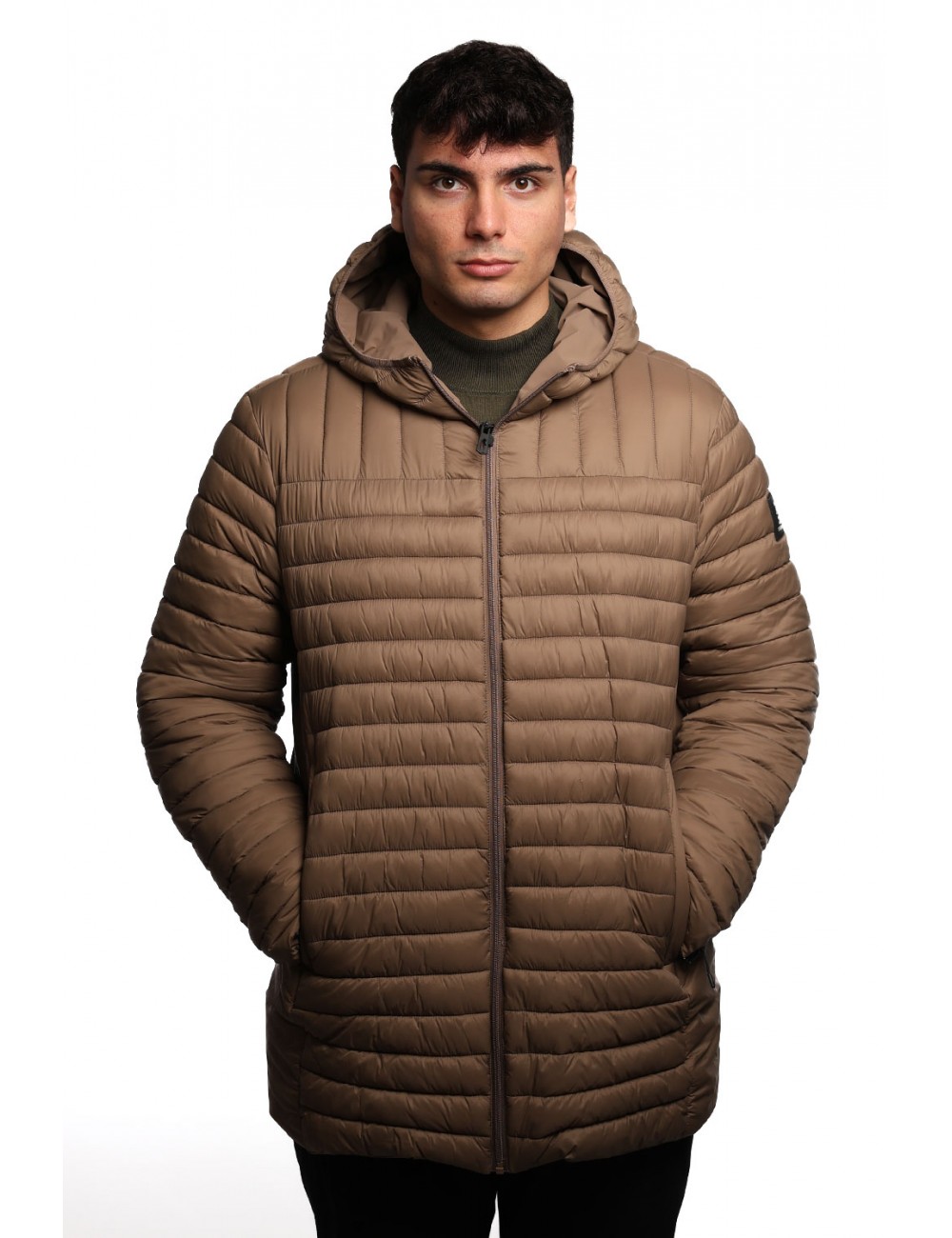 giubbino lungo reversibile refrigue UOMO  BEIGE TAUPE - 2811O00150 - FINN vista frontale trapuntata