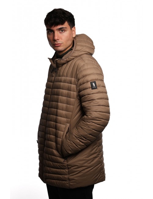 giubbino lungo reversibile refrigue UOMO  BEIGE TAUPE - 2811O00150 - FINN vista laterale trapuntata