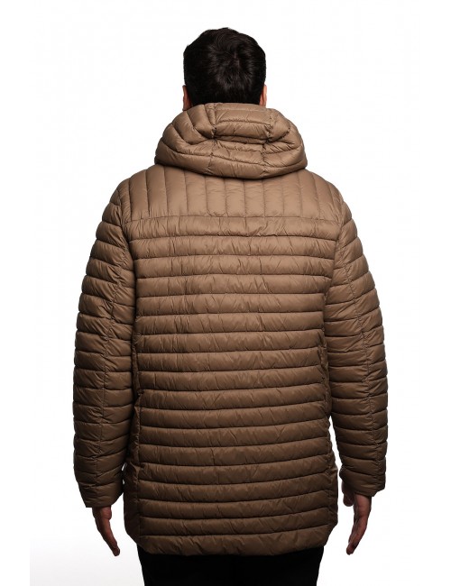 giubbino lungo reversibile refrigue UOMO  BEIGE TAUPE - 2811O00150 - FINN vista posteriore trapuntata