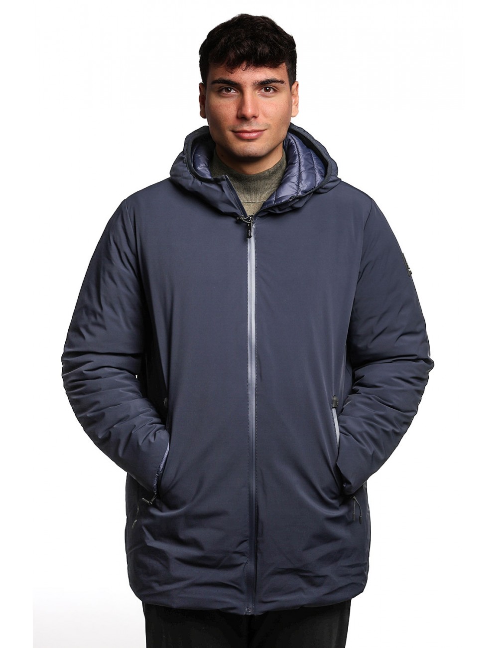 giubbino lungo reversibile refrigue UOMO NAVY - 2811O00150 - FINN vista frontale liscia