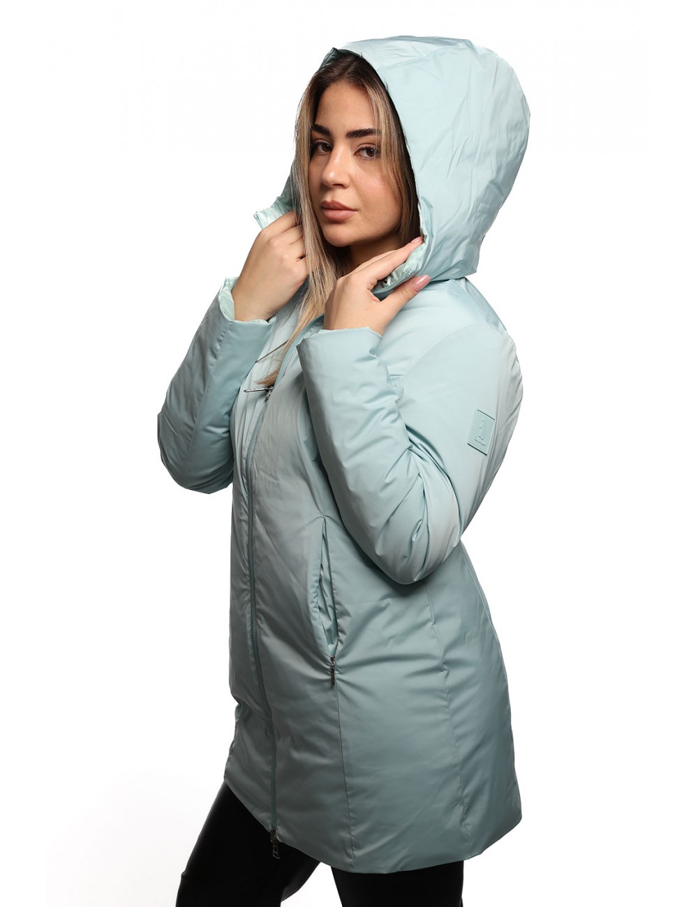 giubbino lungo reversibile refrigue DONNA VERDE TIFFANY SERENITY - 2821O00071 - SYN vista laterale trapuntata