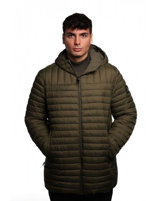 giubbino lungo reversibile refrigue UOMO VERDE MILITARY - 2811O00150 - FINN vista frontale trapuntata