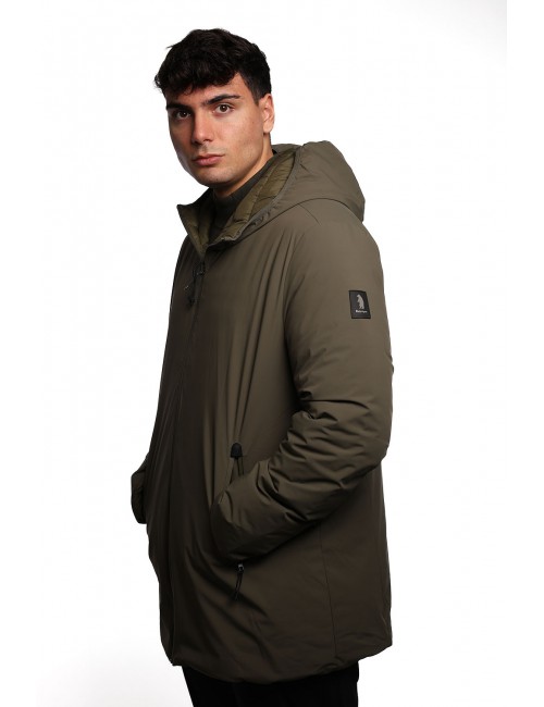 giubbino lungo reversibile refrigue UOMO VERDE MILITARY - 2811O00150 - FINN vista laterale liscia