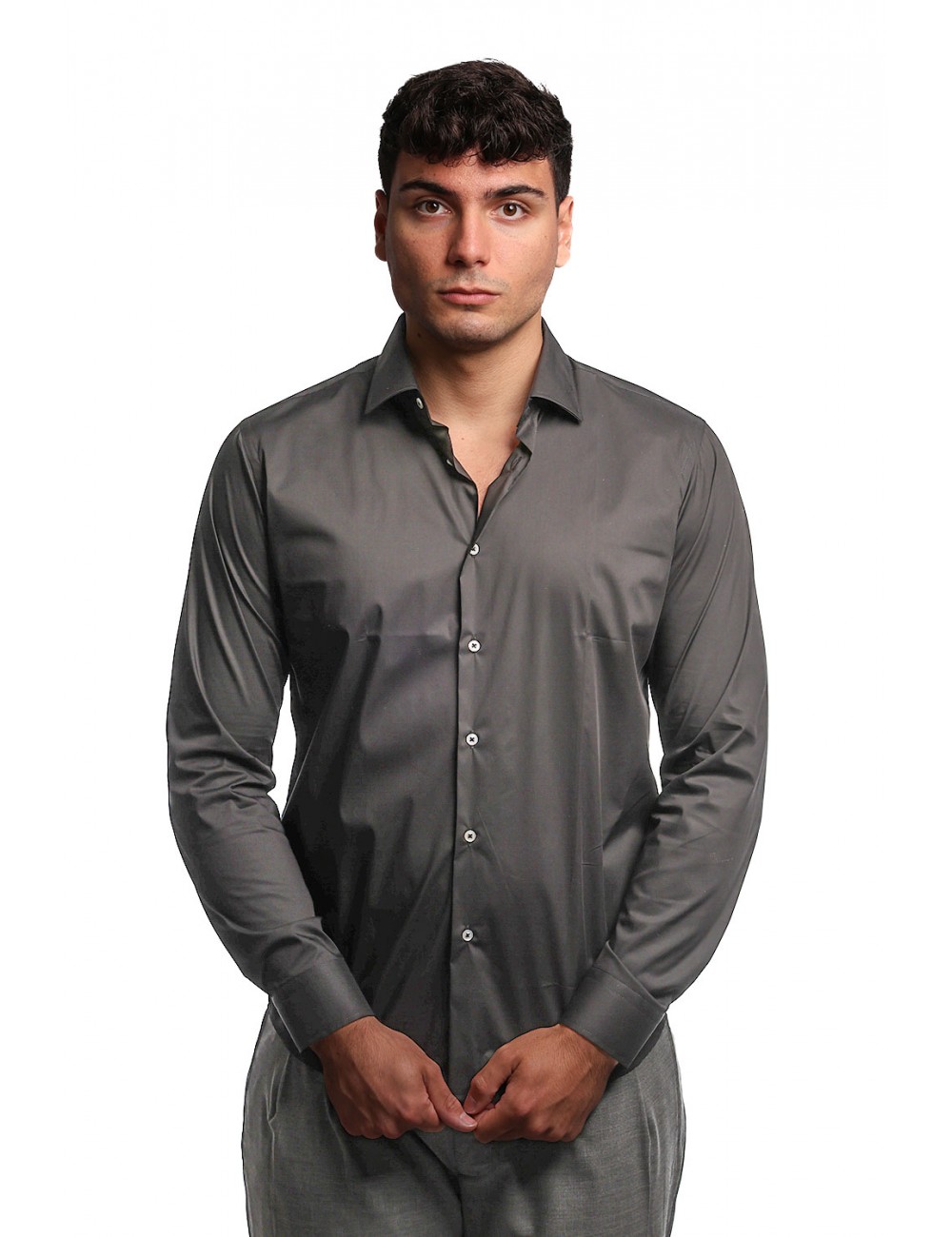 camicia alessandro lamura UOMO NERA 3 - SAM01 vista frontale