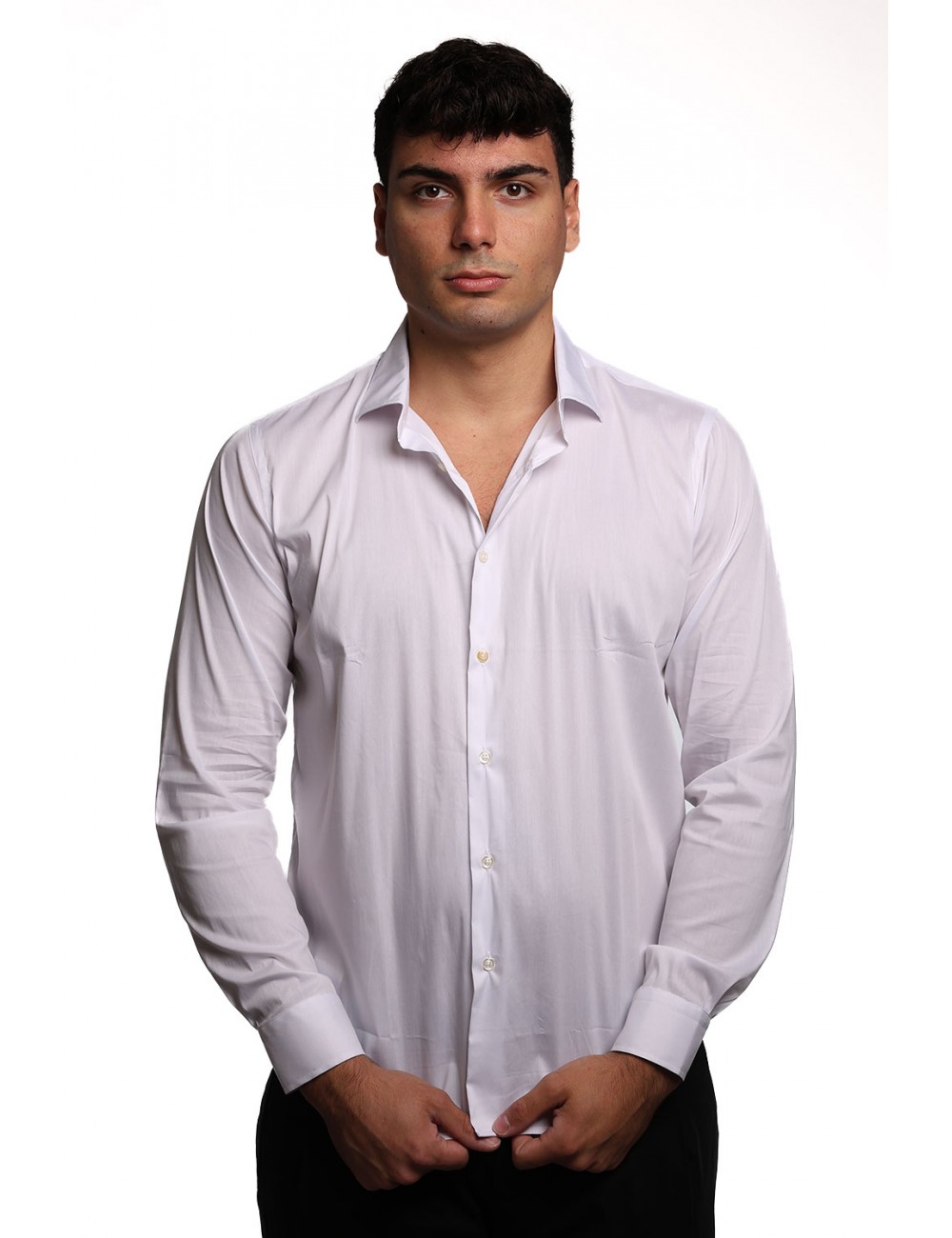 camicia alessandro lamura UOMO BIANCA 1 - SAM01 vista frontale