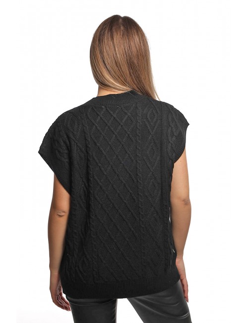 maglione a gilet jijil DONNA 002 NERO - JPI25MK009 vista posteriore