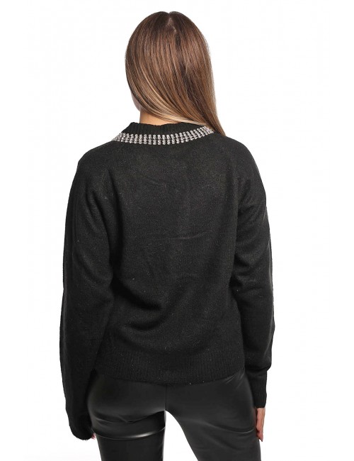 cardigan jijil DONNA 0002 NERO - JPI25MK019 vista posteriore