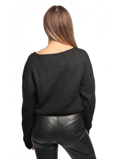 maglione jijil DONNA 002 NERO - JPI25MK030 vista posteriore