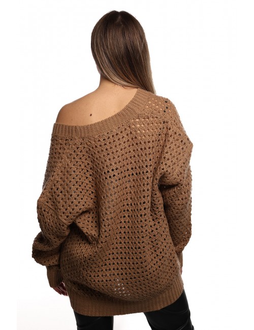 cardigan jijil DONNA 0925 CAMEL - JPI25MK023 vista posteriore