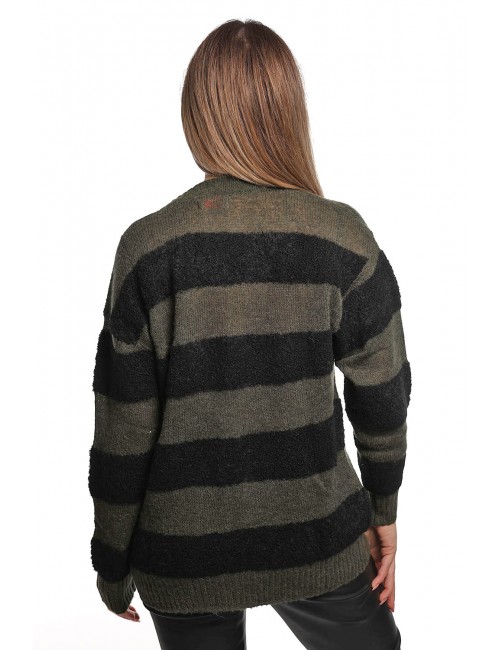 cardigan sun68 DONNA 1174 NERO E MILITARE SCURO - K45265 vista posteriore