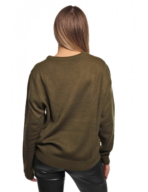 maglione jijil DONNA 0007 VERDE MILITARE - JPI25MK029 vista posteriore