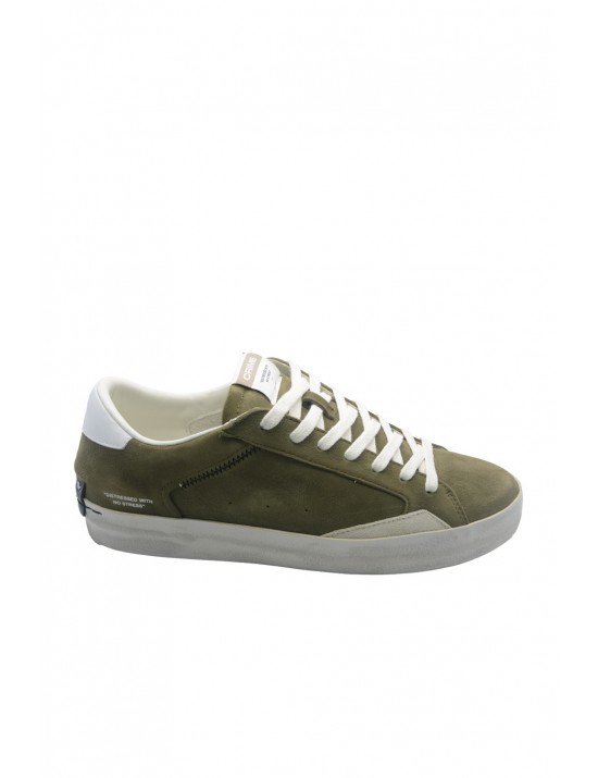 scarpe crime london UOMO VERDE MILITARE - DISTRESSED - 14008PP7.83 vista laterale