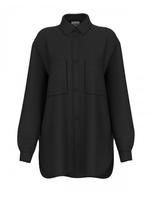 camicia guess DONNA NERA JBLK - V6RH00WL232 vista frontale 2