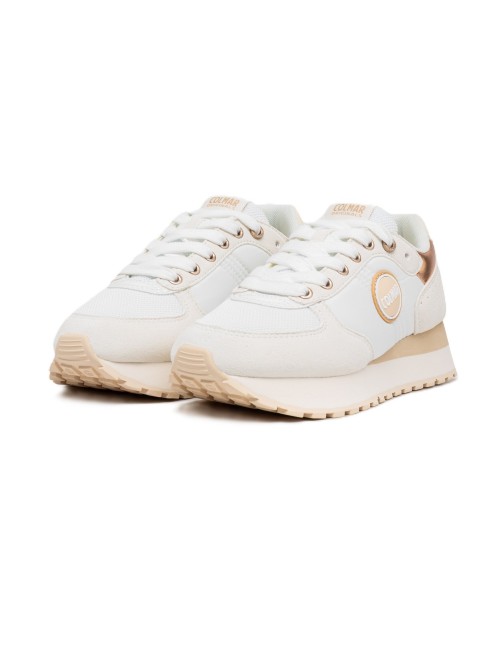 scarpe colmar DONNA WHITE E BEIGE - TRAVIS AUTHENTIC 050 vista laterale 2