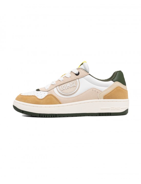 scarpe colmar UOMO BIANCHE E BEIGE WHITE-WARM GRAY-MILITARY GREEN - AUSTIN LAND 034 vista laterale