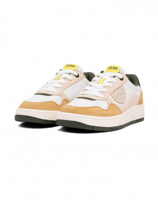 scarpe colmar UOMO BIANCHE E BEIGE WHITE-WARM GRAY-MILITARY GREEN - AUSTIN LAND 034 vista laterale