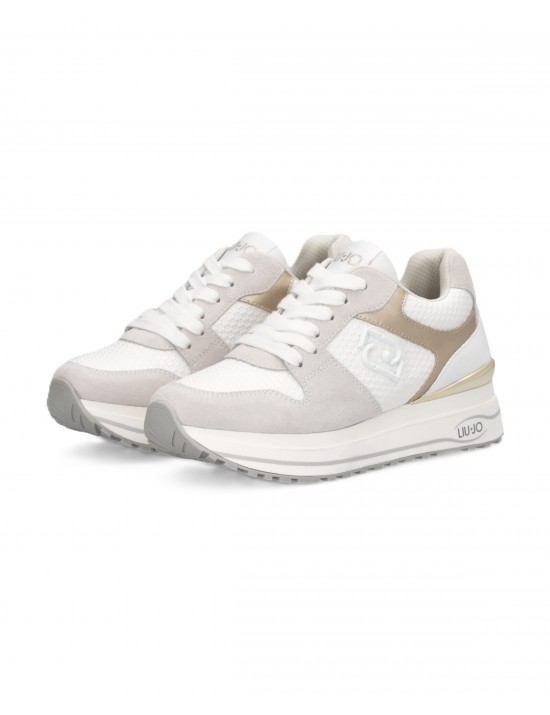 scarpe liu jo DONNA WHITE E LIGHT GOLD - BA6013PX813 vista frontale