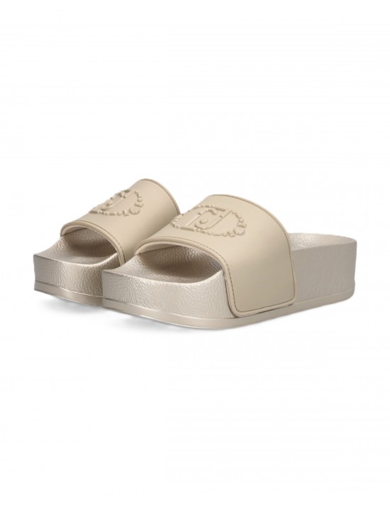 ciabatte liu jo DONNA LIGHT GOLD 04178 - BA6077EX028 vista laterale