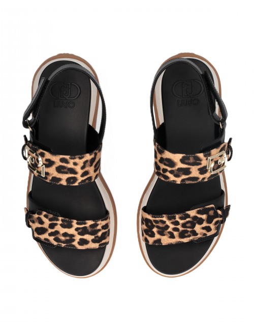 sandali liu jo DONNA NERI LEOPARD S19C1 - BA6087EX123 vista superiore