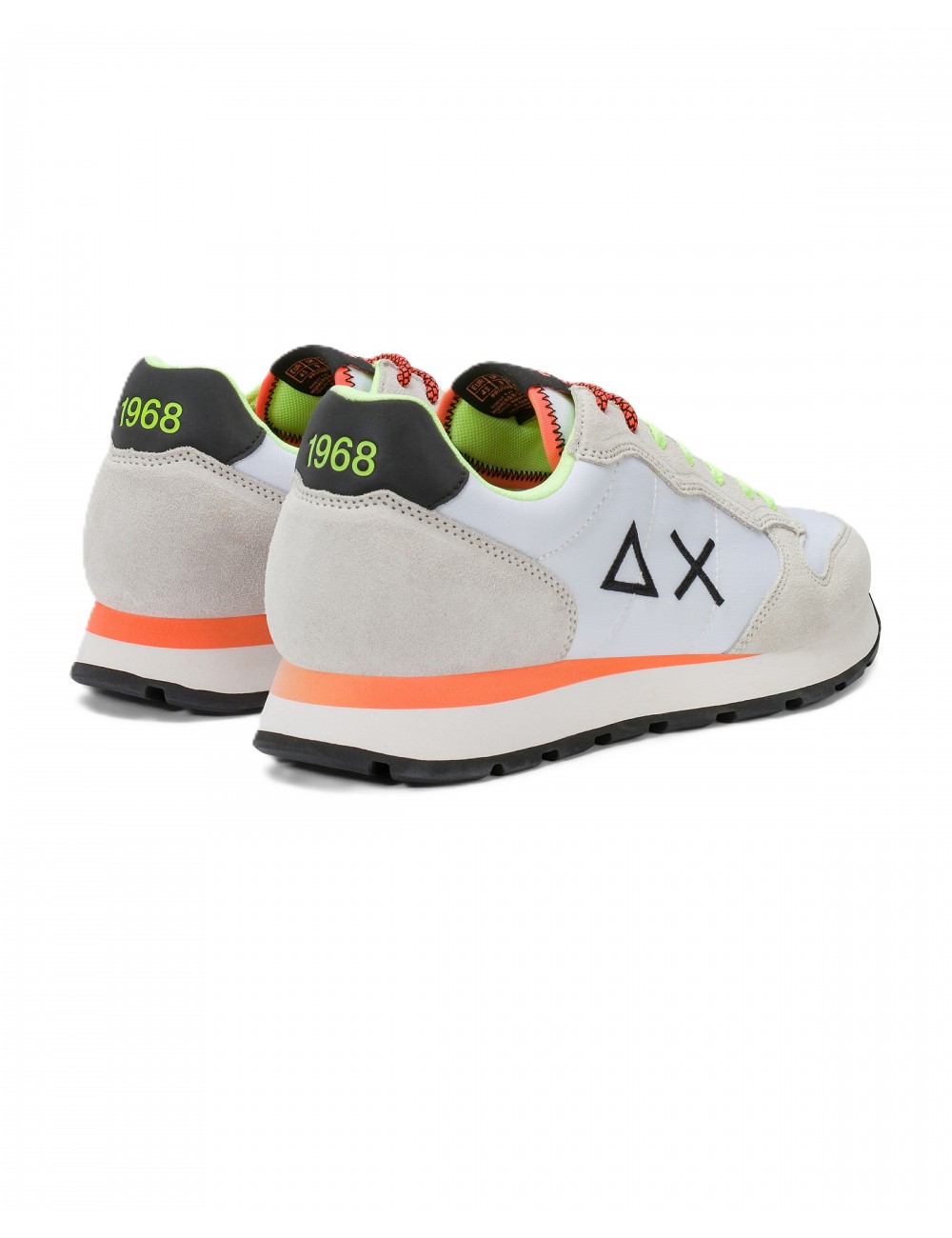 scarpe sun68 UOMO 01 BIANCHE - Z36102 TOM FLUO vista posteriore