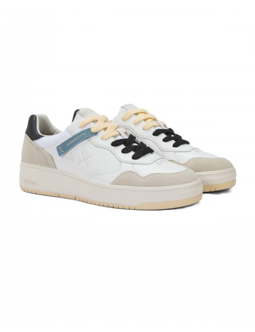 scarpe sun68 UOMO 0111 BIANCO/NERO - Z36153 BIG BASKET EVO vista frontale