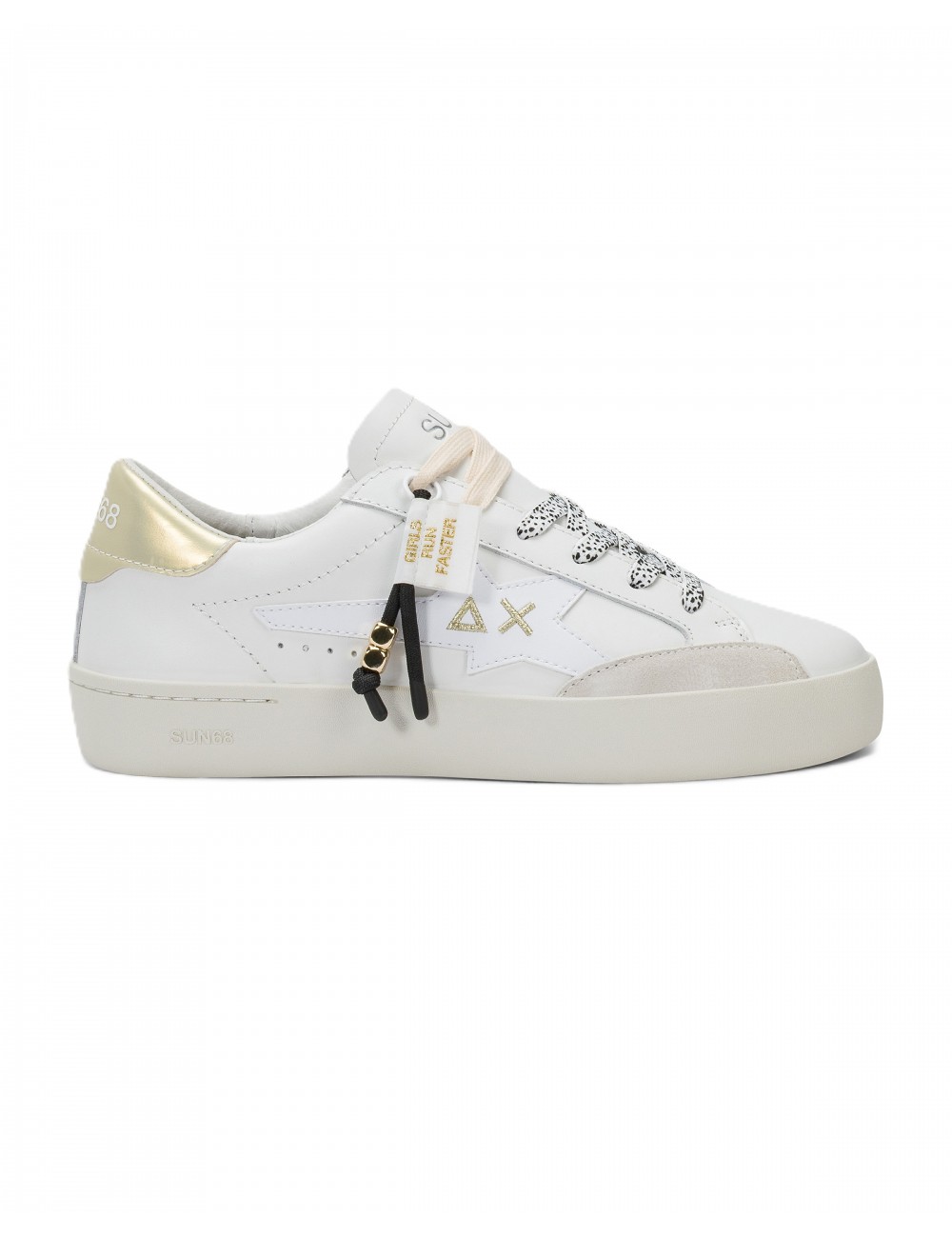 scarpe sun68 DONNA 01 BIANCHE - Z36242 KATY LEATHER  vista laterale