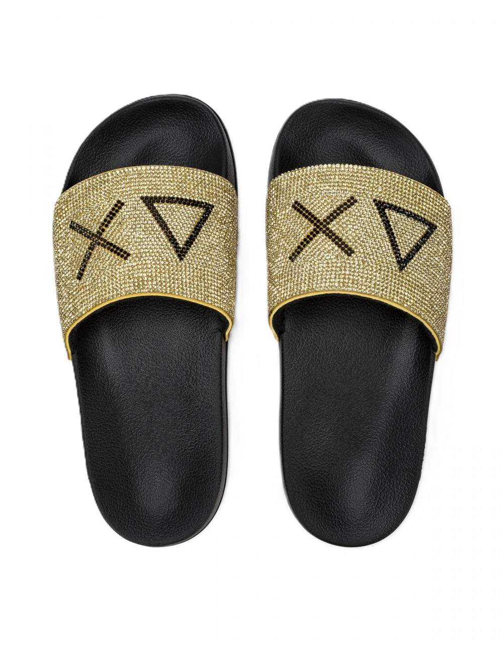 ciabatte sun68 DONNA 1143 NERO/ORO - X36211 vista frontale