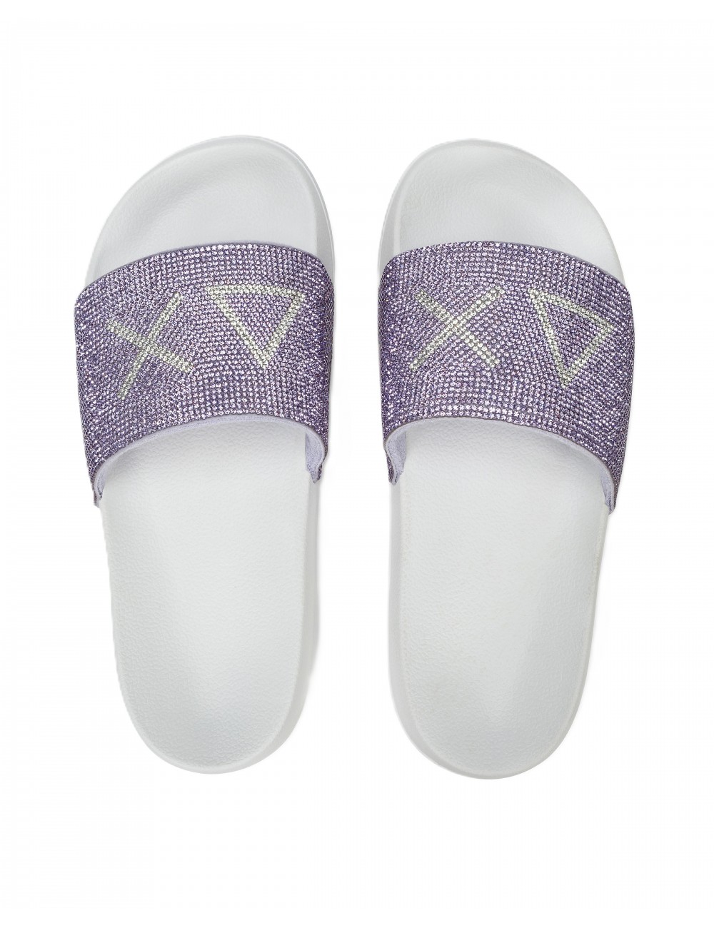 ciabatte sun68 DONNA 0124 BIANCO/LILLA - X36211 vista frontale