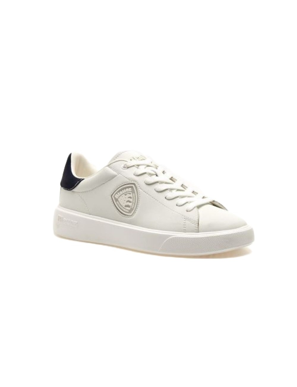 scarpe blauer UOMO WHITE/NAVY - S6BUCK07/LEA vista laterale