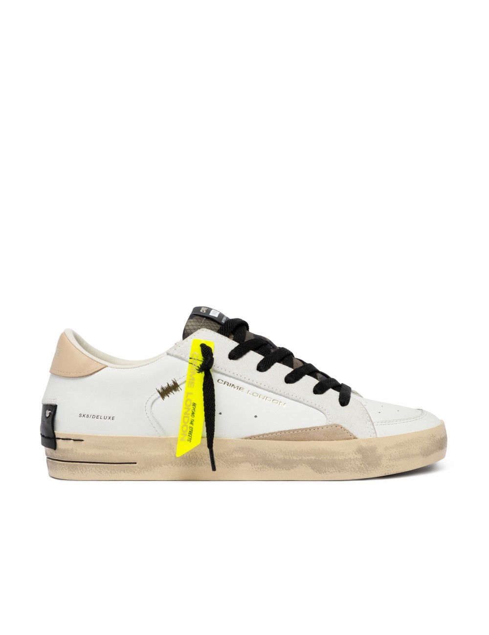 scarpe crime london UOMO BIANCHE - SK8 DELUXE - 19104PP8.10 vista laterale