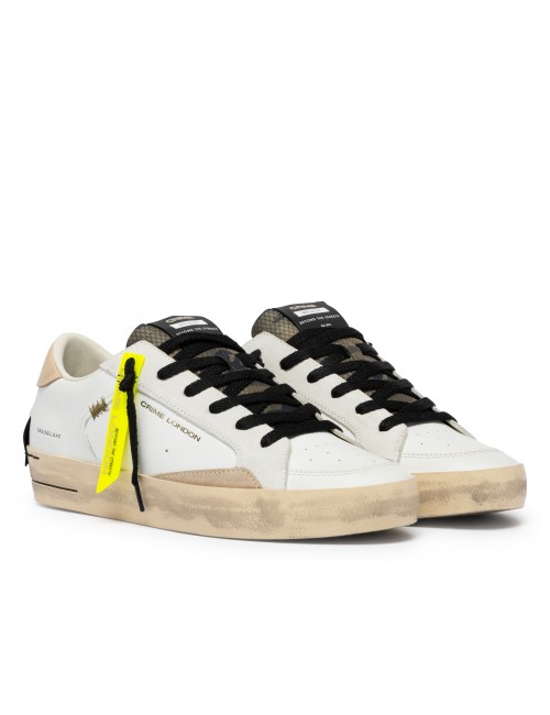 scarpe crime london UOMO BIANCHE - SK8 DELUXE - 19104PP8.10 vista frontale