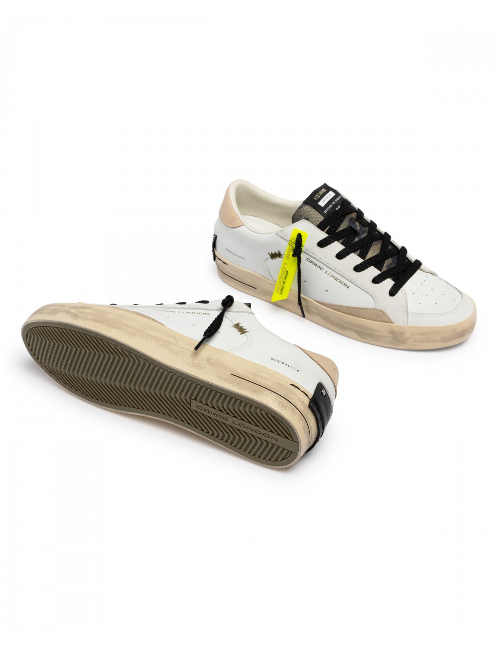 scarpe crime london UOMO BIANCHE - SK8 DELUXE - 19104PP8.10 vista frontale 2