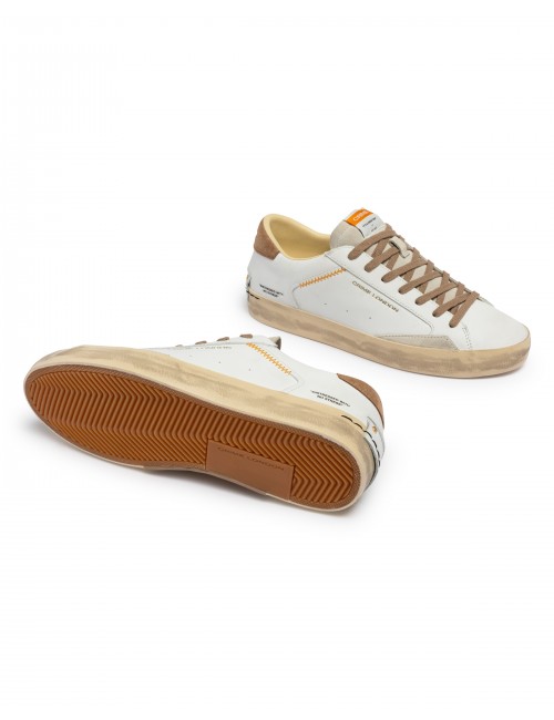 scarpe crime london UOMO BIANCHE - DISTRESSED LO - 19002PP8.10 vista dettaglio