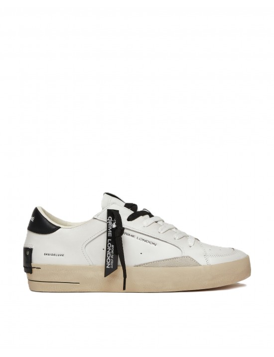 scarpe crime london UOMO BIANCHE - SK8 DELUXE - 17100PP6.10 vista laterale