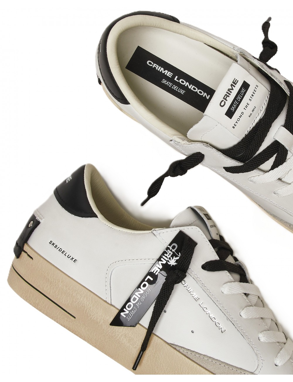 scarpe crime london UOMO BIANCHE - SK8 DELUXE - 17100PP6.10 vista superiore