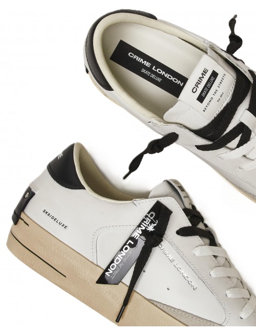 scarpe crime london UOMO BIANCHE - SK8 DELUXE - 17100PP6.10 vista superiore