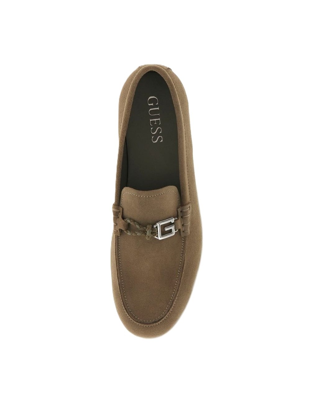 mocassini guess UOMO VERDE OLIVE - FMJHEASUE14 vista superiore